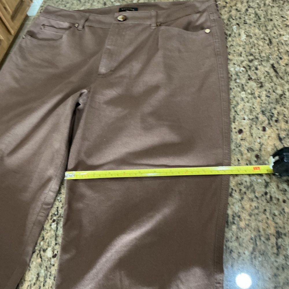Escada Brown Pants with Gold Logo Plaque EU40Long - Picture 9 of 11